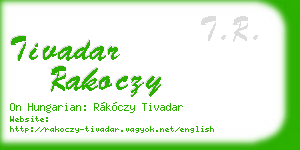 tivadar rakoczy business card