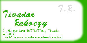 tivadar rakoczy business card